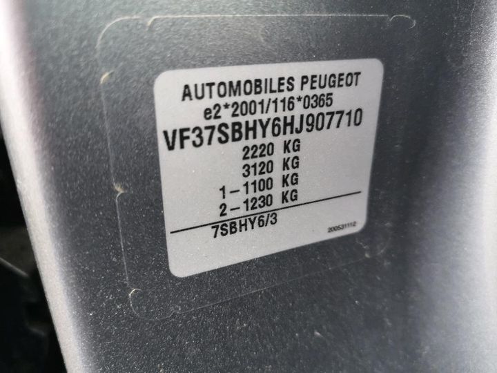 Photo 8 VIN: VF37SBHY6HJ907710 - PEUGEOT PARTNER TEPEE 