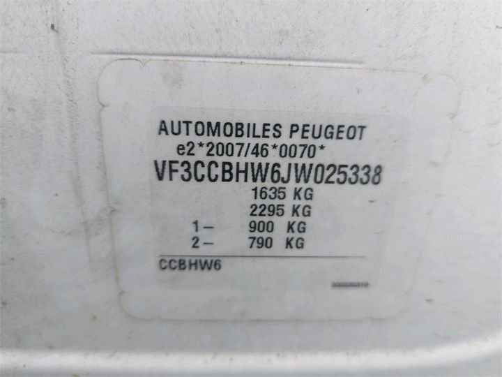 Photo 8 VIN: VF3CCBHW6JW025338 - PEUGEOT 208 AFFAIRE 