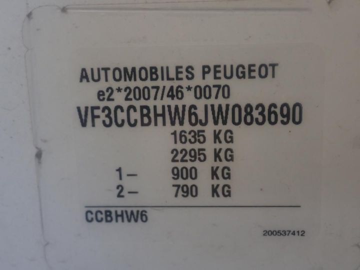 Photo 13 VIN: VF3CCBHW6JW083690 - PEUGEOT 208 AFFAIRE 