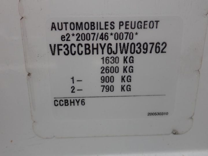 Photo 12 VIN: VF3CCBHY6JW039762 - PEUGEOT 208 5P AFFAIRE (2 SEATS) 