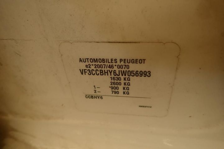 Photo 12 VIN: VF3CCBHY6JW056993 - PEUGEOT 208 5P AFFAIRE (2 SEATS) 