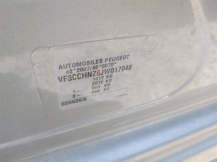 Photo 8 VIN: VF3CCHNZ6JW017948 - PEUGEOT 208 