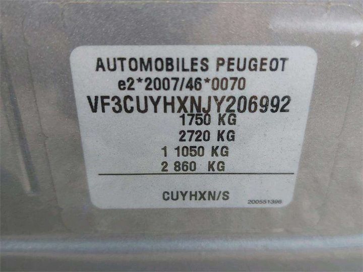 Photo 8 VIN: VF3CUYHXNJY206992 - PEUGEOT 2008 