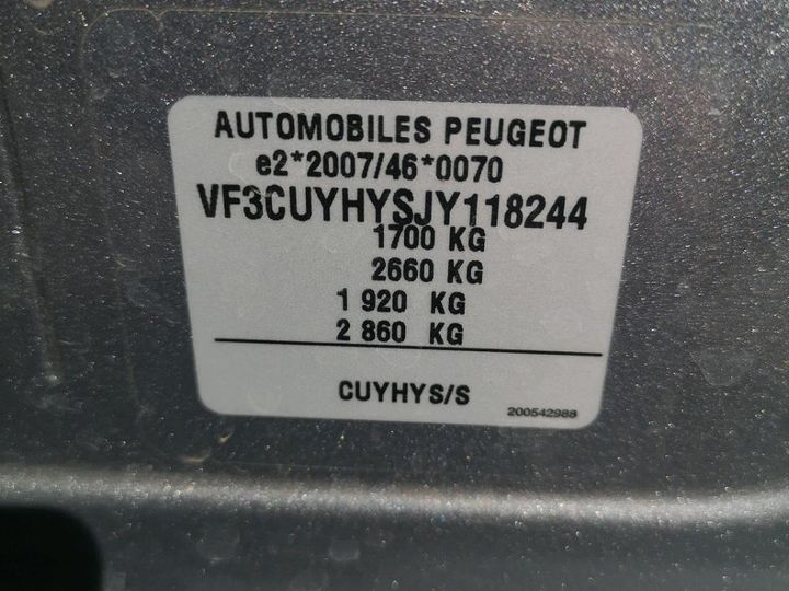 Photo 8 VIN: VF3CUYHYSJY118244 - PEUGEOT 2008 