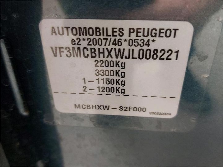 Photo 6 VIN: VF3MCBHXWJL008221 - PEUGEOT 3008 