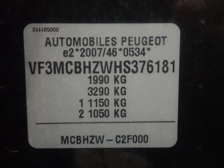 Photo 11 VIN: VF3MCBHZWHS376181 - PEUGEOT 3008 