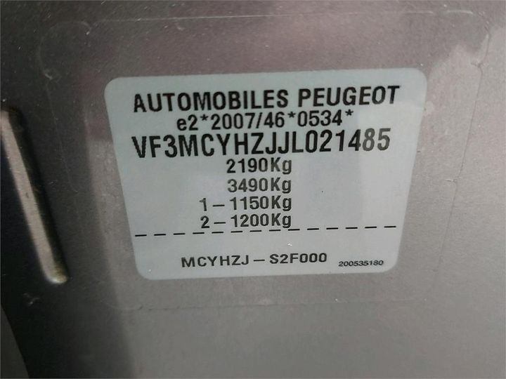 Photo 6 VIN: VF3MCYHZJJL021485 - PEUGEOT 5008 