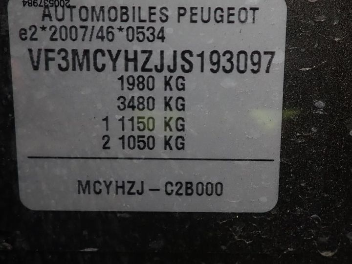 Photo 14 VIN: VF3MCYHZJJS193097 - PEUGEOT 3008 