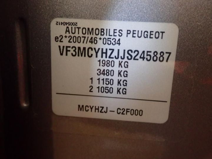 Photo 16 VIN: VF3MCYHZJJS245887 - PEUGEOT 3008 