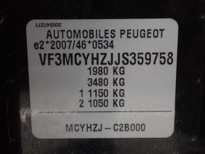 Photo 10 VIN: VF3MCYHZJJS359758 - PEUGEOT 3008 