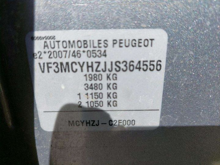 Photo 8 VIN: VF3MCYHZJJS364556 - PEUGEOT 3008 