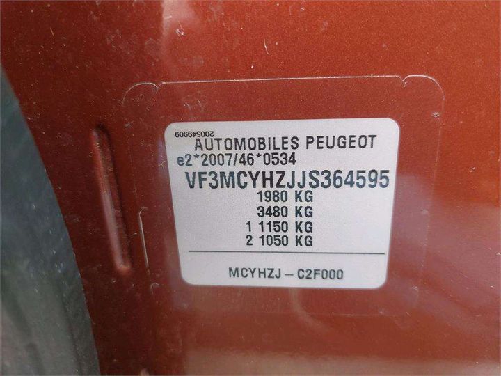 Photo 8 VIN: VF3MCYHZJJS364595 - PEUGEOT 3008 