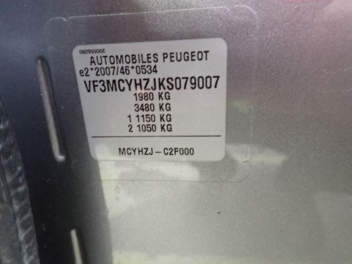 Photo 12 VIN: VF3MCYHZJKS079007 - PEUGEOT 3008 