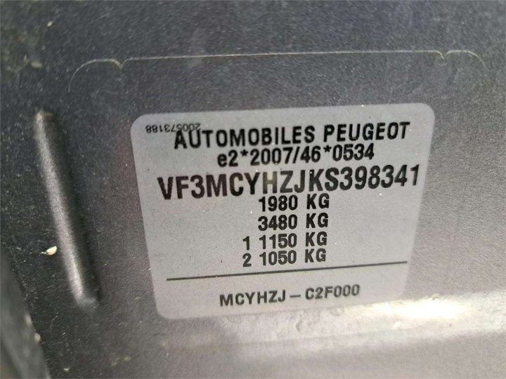 Photo 8 VIN: VF3MCYHZJKS398341 - PEUGEOT 3008 