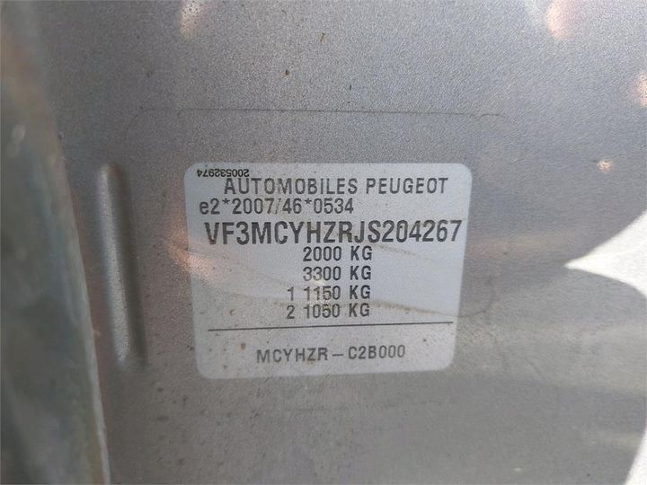 Photo 8 VIN: VF3MCYHZRJS204267 - PEUGEOT 3008 