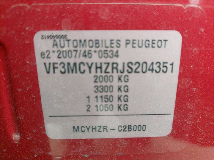 Photo 8 VIN: VF3MCYHZRJS204351 - PEUGEOT 3008 