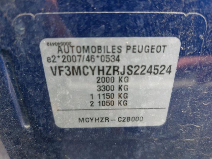 Photo 8 VIN: VF3MCYHZRJS224524 - PEUGEOT 3008 