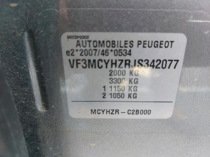 Photo 8 VIN: VF3MCYHZRJS342077 - PEUGEOT 3008 