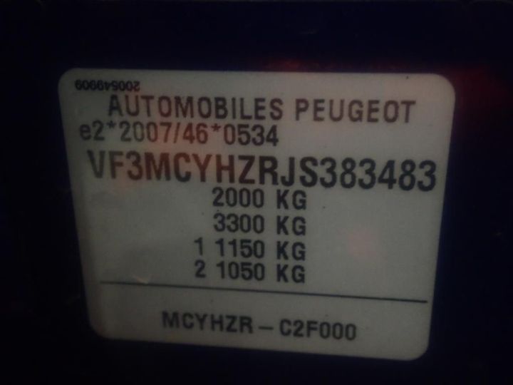 Photo 12 VIN: VF3MCYHZRJS383483 - PEUGEOT 3008 