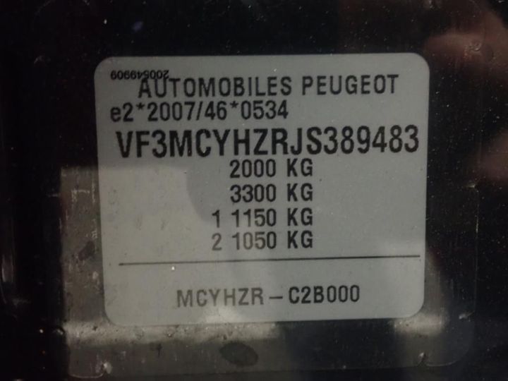 Photo 12 VIN: VF3MCYHZRJS389483 - PEUGEOT 3008 