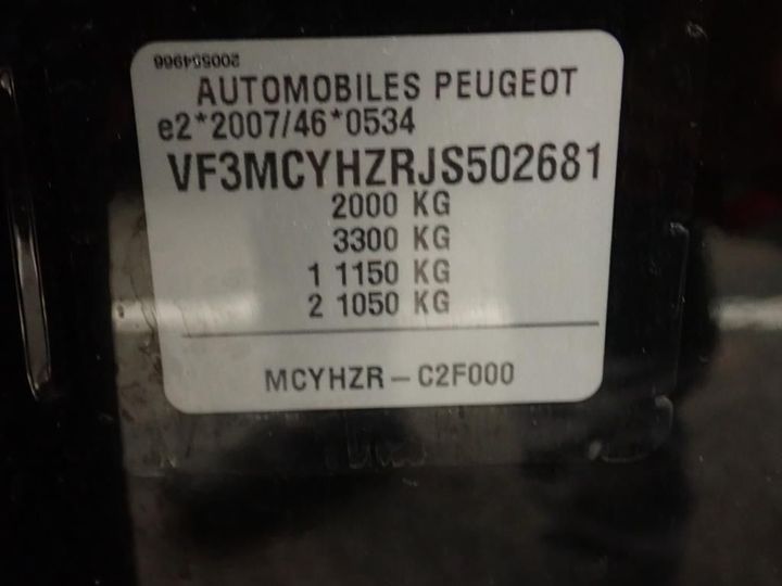 Photo 10 VIN: VF3MCYHZRJS502681 - PEUGEOT 3008 