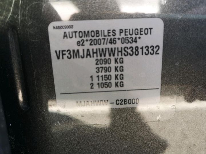 Photo 8 VIN: VF3MJAHWWHS381332 - PEUGEOT 3008 