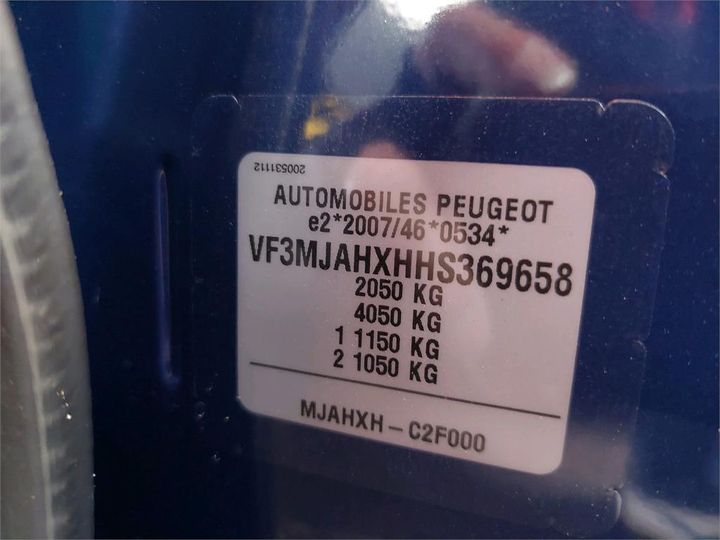 Photo 8 VIN: VF3MJAHXHHS369658 - PEUGEOT 3008 