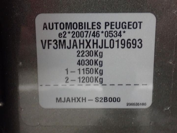 Photo 11 VIN: VF3MJAHXHJL019693 - PEUGEOT 5008 