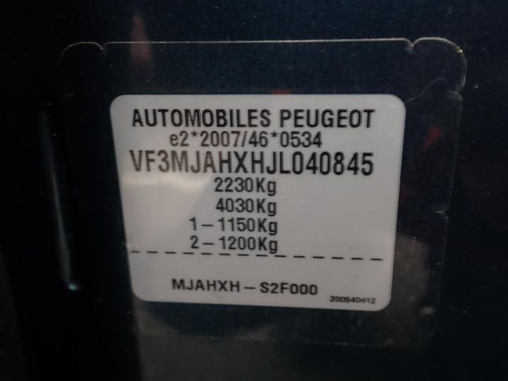 Photo 10 VIN: VF3MJAHXHJL040845 - PEUGEOT 5008 