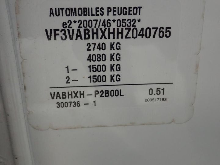 Photo 11 VIN: VF3VABHXHHZ040765 - PEUGEOT EXPERT 