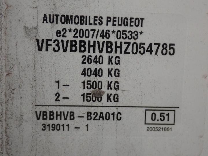 Photo 13 VIN: VF3VBBHVBHZ054785 - PEUGEOT EXPERT 