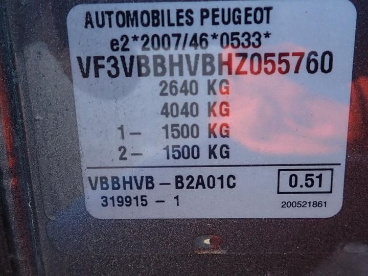 Photo 9 VIN: VF3VBBHVBHZ055760 - PEUGEOT EXPERT 