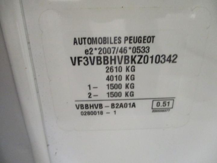 Photo 12 VIN: VF3VBBHVBKZ010342 - PEUGEOT EXPERT 