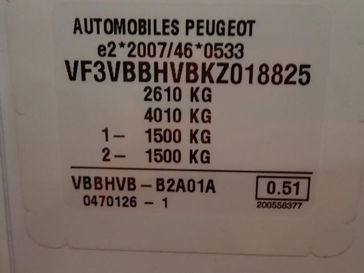 Photo 13 VIN: VF3VBBHVBKZ018825 - PEUGEOT EXPERT 