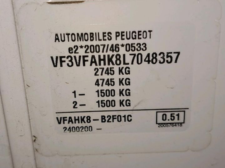 Photo 10 VIN: VF3VFAHK8L7048357 - PEUGEOT EXPERT 