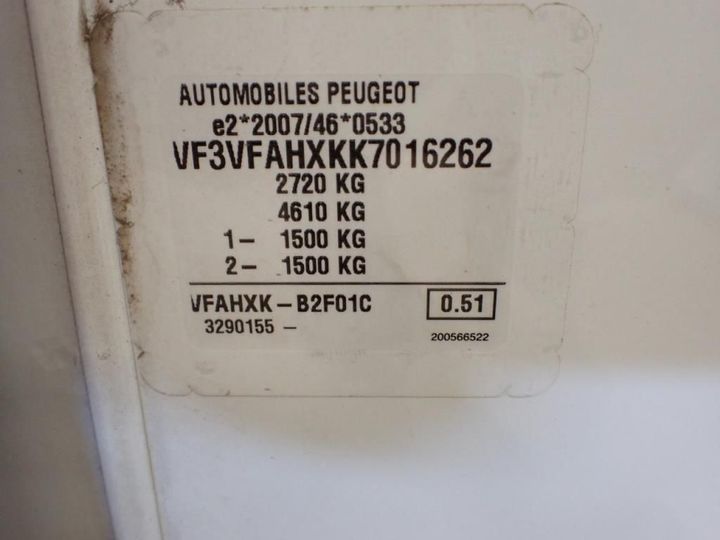 Photo 12 VIN: VF3VFAHXKK7016262 - PEUGEOT EXPERT 