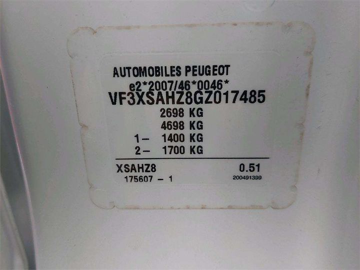 Photo 8 VIN: VF3XSAHZ8GZ017485 - PEUGEOT EXPERT 