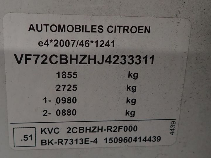 Photo 13 VIN: VF72CBHZHJ4233311 - CITROEN C3 AIRCROSS 