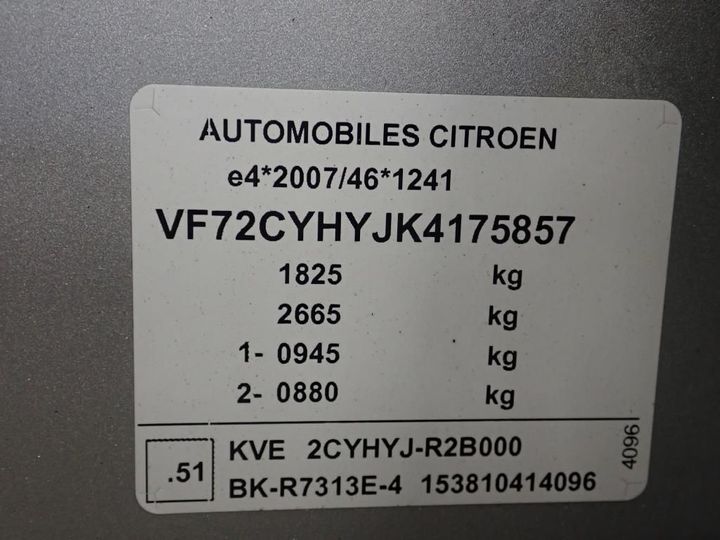 Photo 12 VIN: VF72CYHYJK4175857 - CITROEN C3 AIRCROSS 