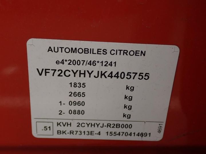 Photo 9 VIN: VF72CYHYJK4405755 - CITROEN C3 