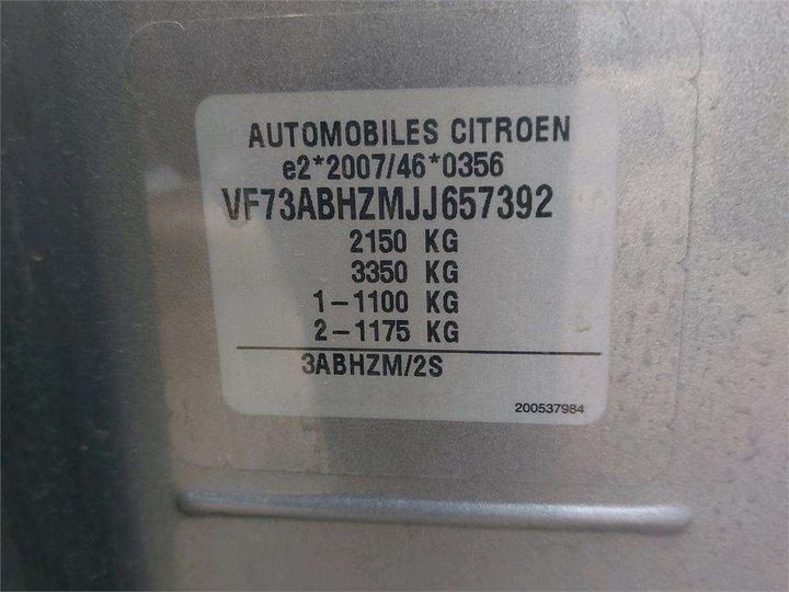 Photo 8 VIN: VF73ABHZMJJ657392 - CITROEN GRAND C4 PICASSO 