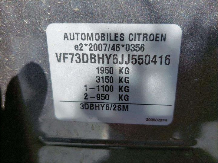 Photo 8 VIN: VF73DBHY6JJ550416 - CITROEN C4 PICASSO 