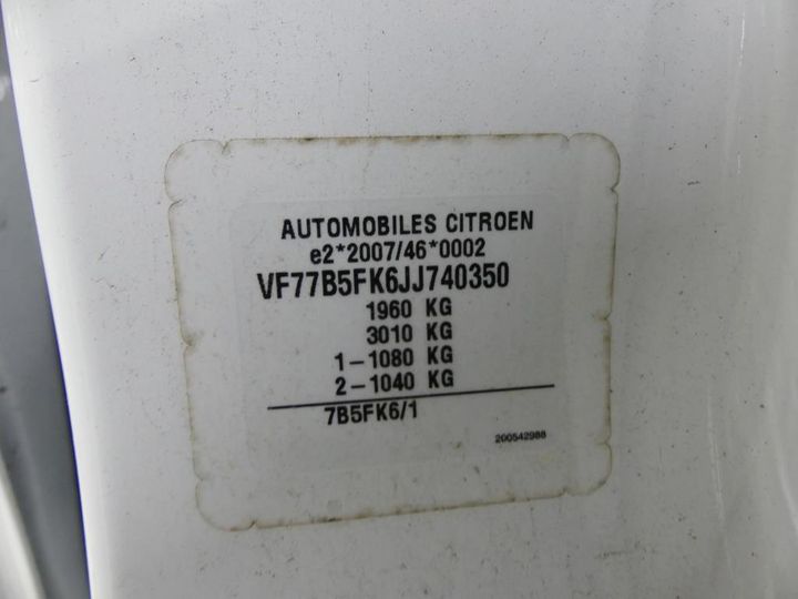 Photo 2 VIN: VF77B5FK6JJ740350 - CITRON BERLINGO 