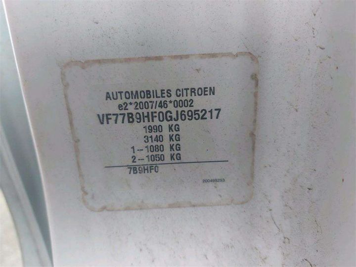 Photo 8 VIN: VF77B9HF0GJ695217 - CITROEN BERLINGO 