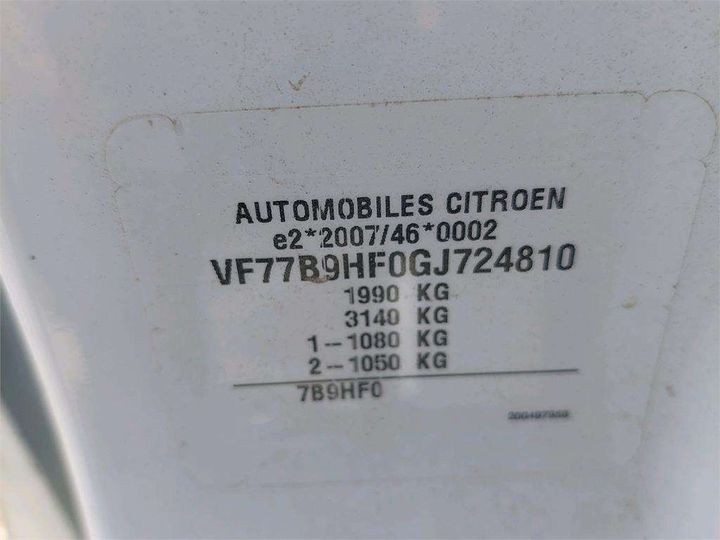 Photo 8 VIN: VF77B9HF0GJ724810 - CITROEN BERLINGO 