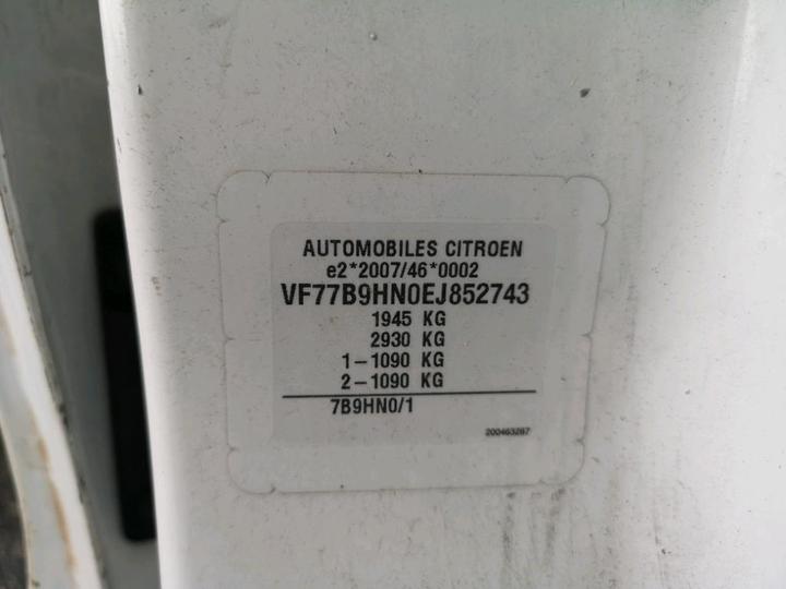 Photo 8 VIN: VF77B9HN0EJ852743 - CITROEN BERLINGO 