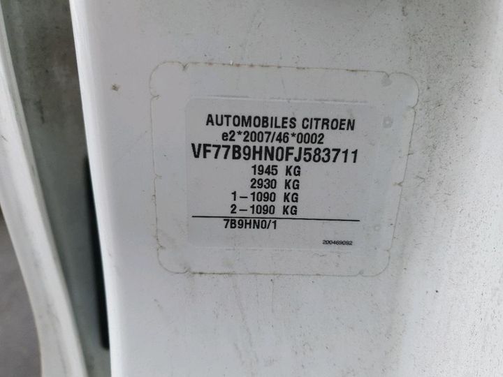 Photo 8 VIN: VF77B9HN0FJ583711 - CITROEN BERLINGO 