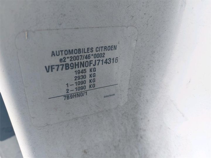 Photo 8 VIN: VF77B9HN0FJ714316 - CITROEN BERLINGO 