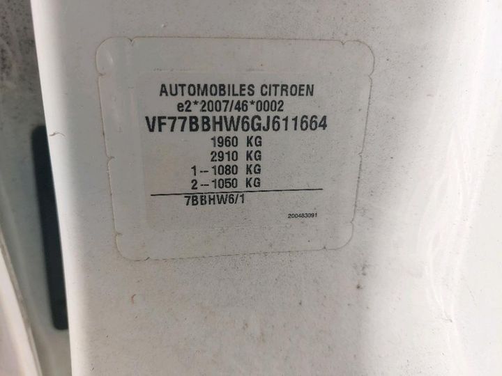 Photo 8 VIN: VF77BBHW6GJ611664 - CITROEN BERLINGO 