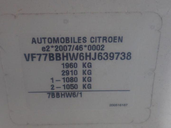 Photo 12 VIN: VF77BBHW6HJ639738 - CITROEN BERLINGO 